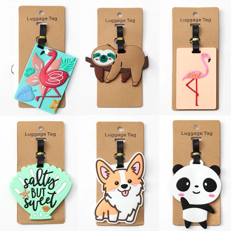Travel Accessories Luggage Tag Creative Corgi &Cat Suitcase Fashion Style Silicon Portable Travel Label Voyage Accessoire