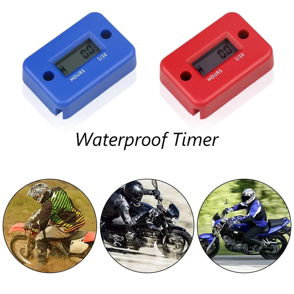 Motorcycle Digital Tach Hour Meter Gauge Stroke Gas Engine Off-road Inductive Tachometer Motor Instrument