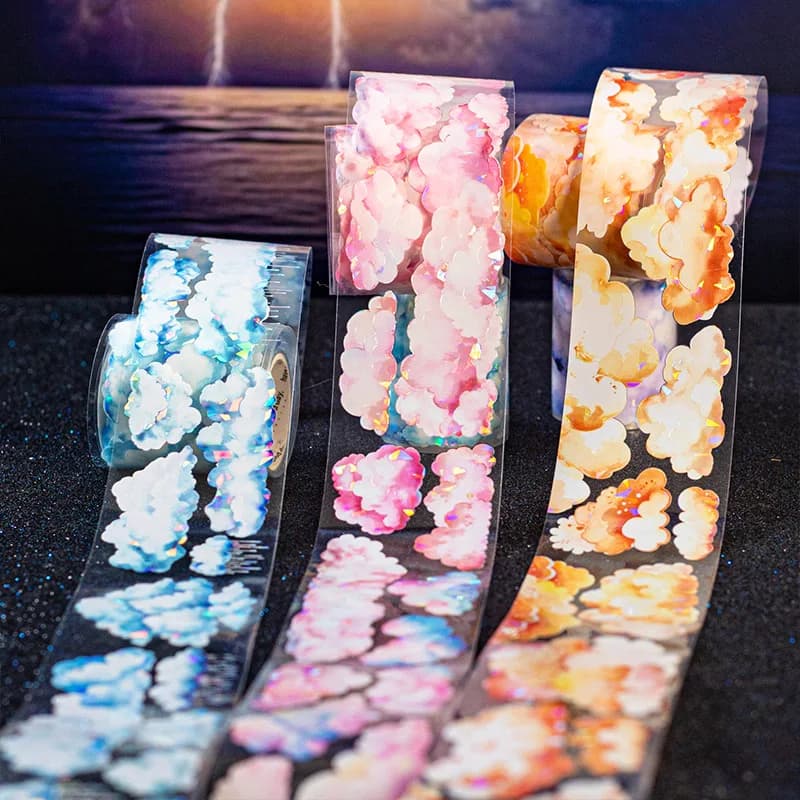 1pcs/1lot Scrapbooking Stickers Decorative Adhesive Tapes the clouds roll up and the clouds disperse Pet Japanese Stickers