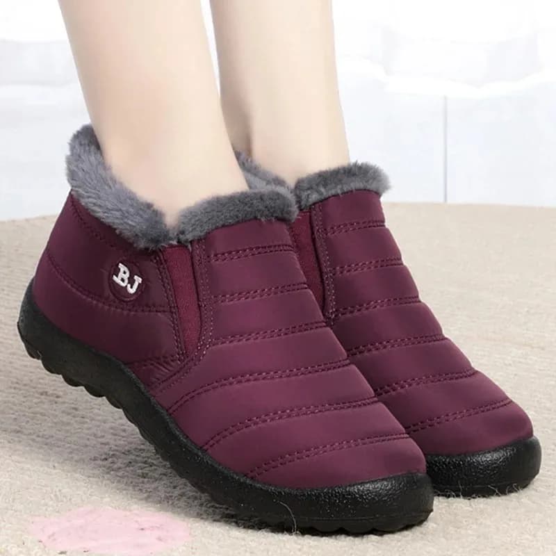 Women Slip On Winter Shoes For Women Waterproof Ankle Boots Winter Boots Female Snow  2024 Black Boots Femininas