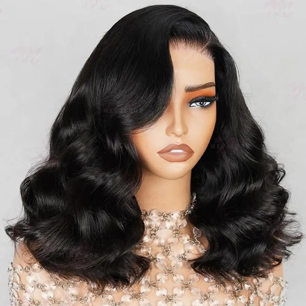 Black Curly Short Bob 13x6 HD Transparent Lace Front Wig 13x4 Lace Frontal 100% Human Hair Wigs For Women Choice Cheap On sale