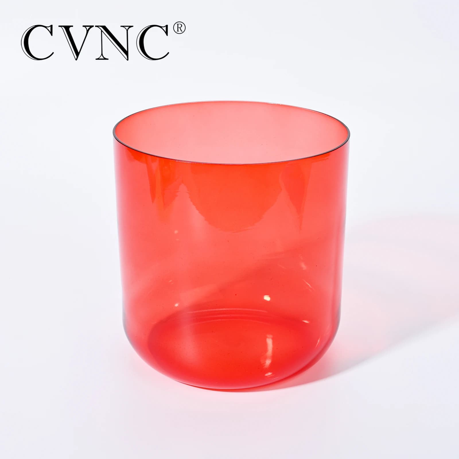 CVNC 6 Inch C Note Red 440/432hz Colored Alchemy Clear Quartz Crystal Singing Bowl for Sound Healing and Meditation with Mallet