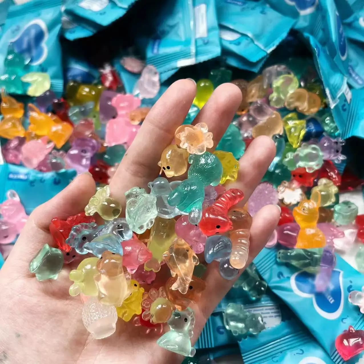 50 pcs Glow Resin Animals & Capybaras Mystery Blind Bags - Mini Fairy Garden Gift Box Decor