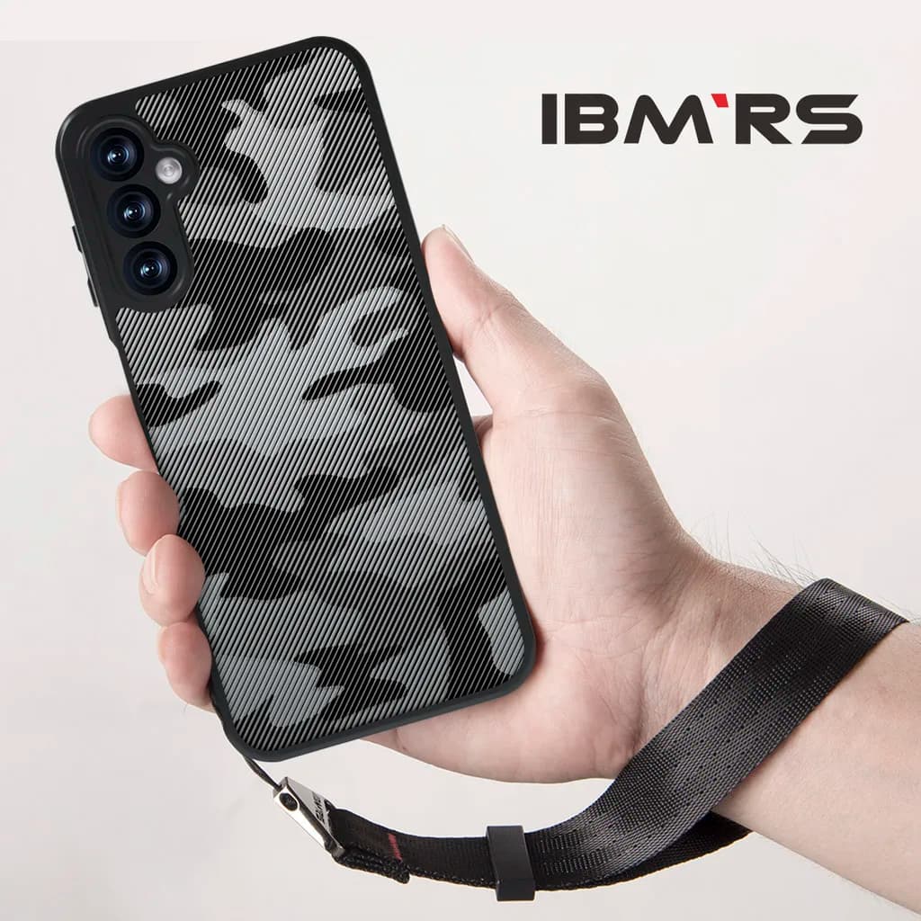 IBMRS for samsung a24 4g case,  [Military Design] Camouflage Hard Back Shockproof Case(Comes with wrist strap)