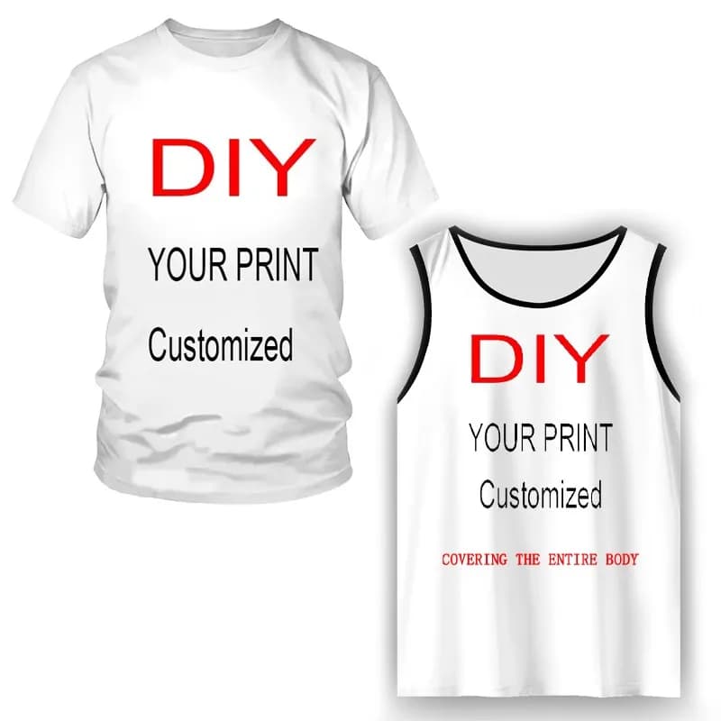3d Printed Image Printing Party/private Free Design Diy Customized Adult Children's T-shirt Vest Sleeveless Sports Casual Wear