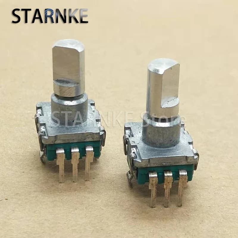 2PCS EC11 Rotary Encoder With Switch 30-point Step Car Navigation DVD Volume Potentiometer Handle Length 15MM