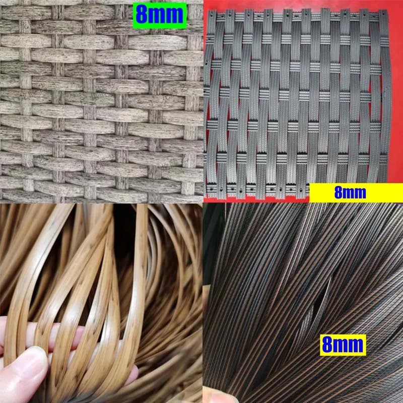 500g Retro Gradient Synthetic Flat Rattan Material Diy Crafts Roll Weaving Knit Repair Furniture Sofa Table Chair Basket Decor