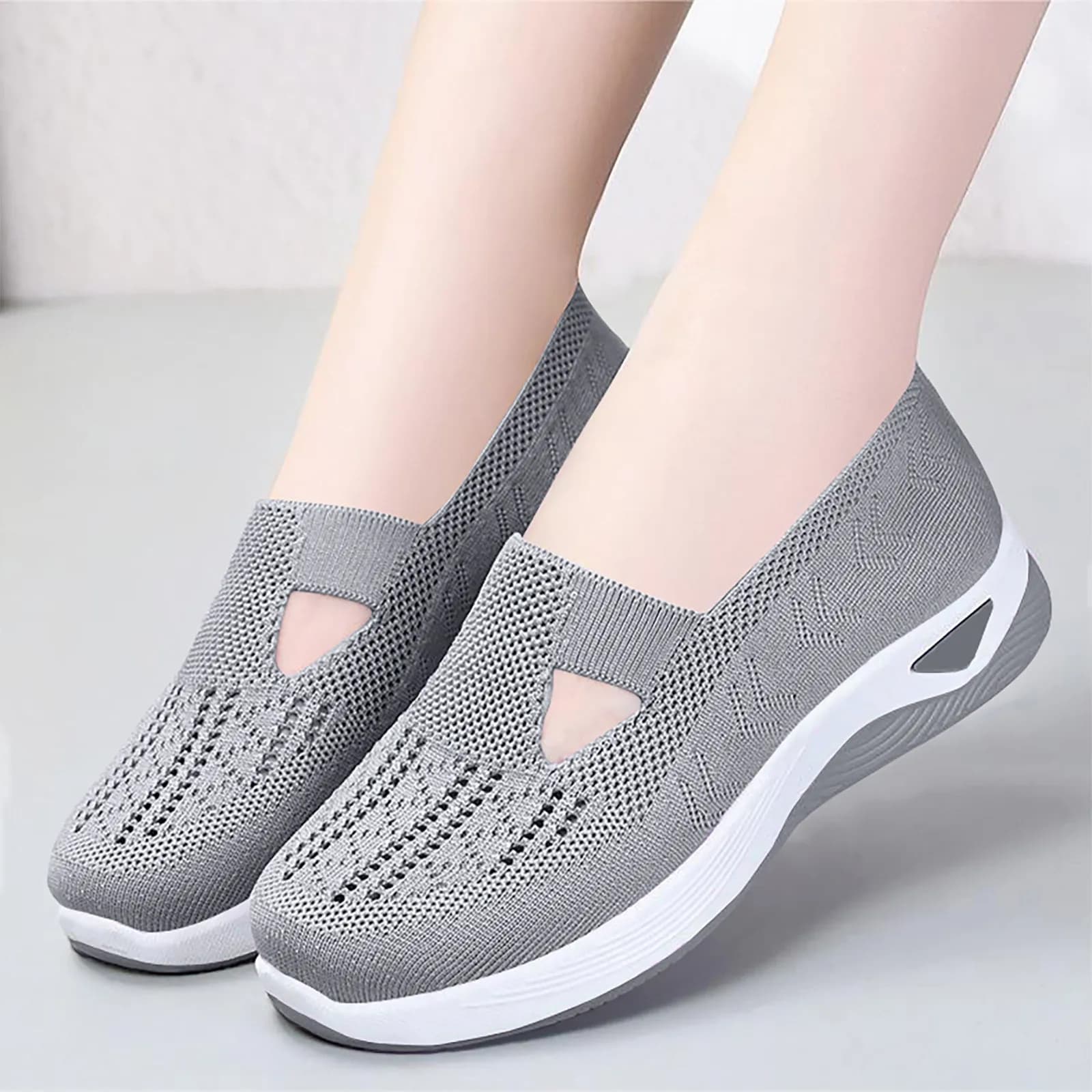 2024 New Women's Shoes Fashion Large Size Casual Sandals For Women Thick Sole Mesh Breathable Single Shoes For Women Pantuflas