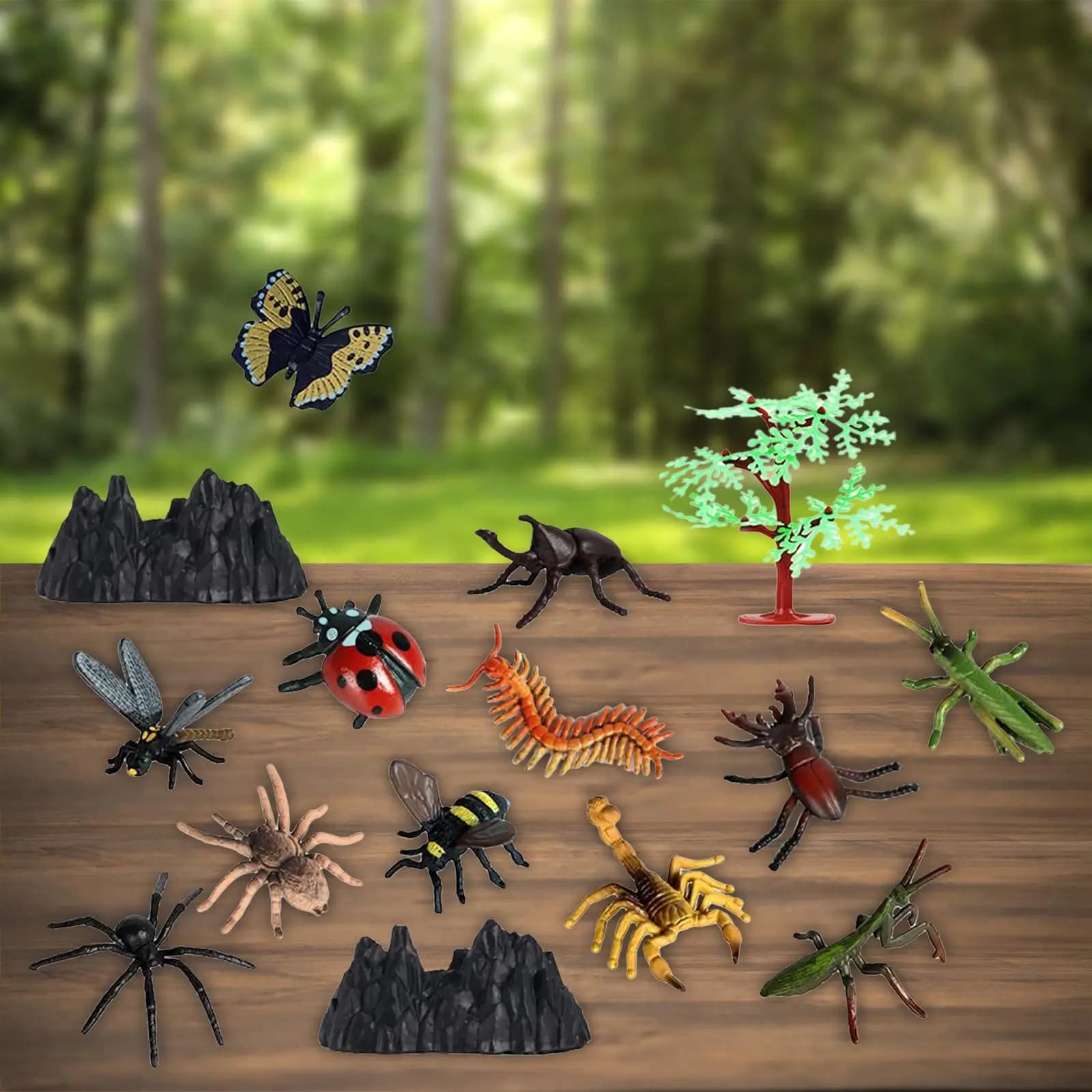 Simulation Insect Figures Miniature Insect Toy Playset Halloween Party Favor for Kids Children