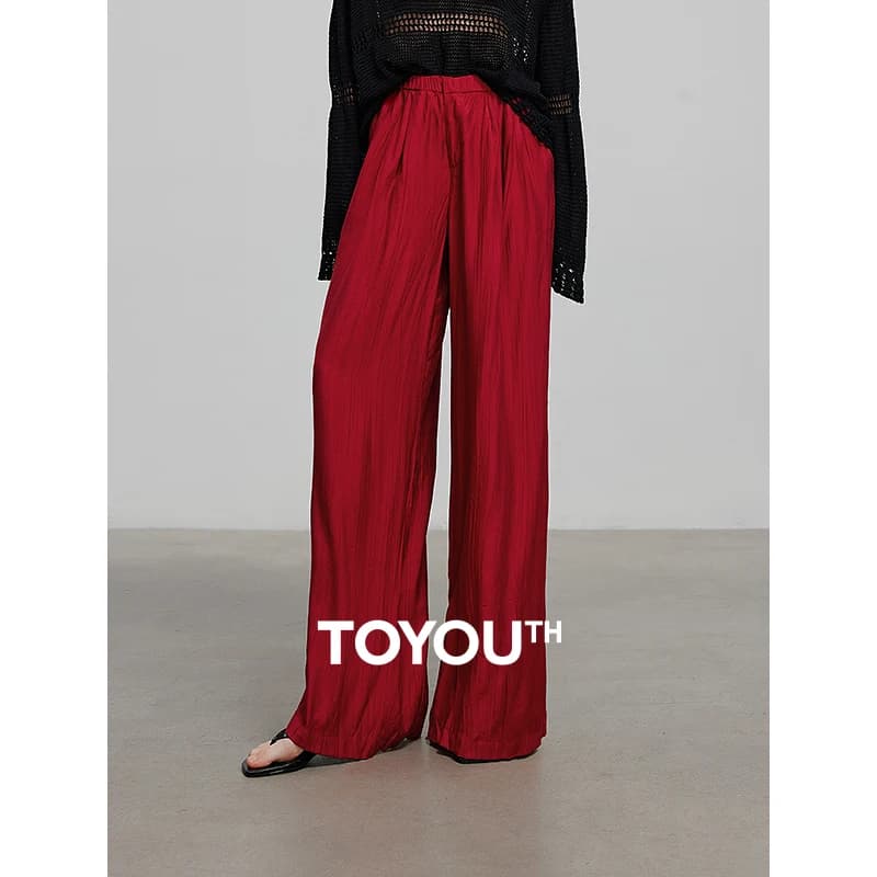 TOYOUTH Women Casual Pants 2025 Summer New Long Pants 8527002