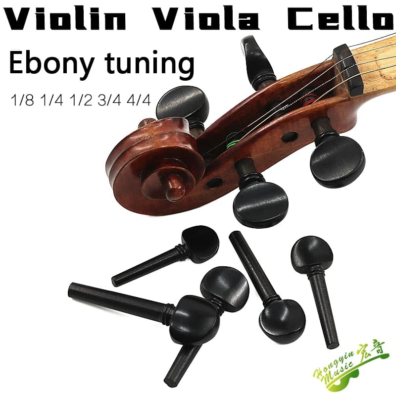 1Pcs Violin viola cello ebony string shaft rotating shaft piano shaft shaft handle string knob accessories 1/2/3/4/8