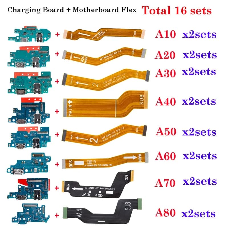 USB Doct Connector Fast Charging Port Board Flex Motherboard Flex Cable For Samsung A10 A20 A30 A40 A50 A60 A70 A80