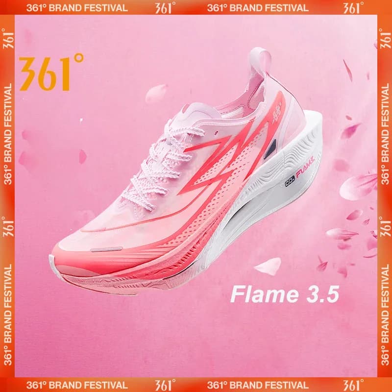 361 Degrees Flame 3.5 Men's Running Shoes Sports Marathon Carbon Plate Racing Breathable Cushioning Sneakers Male 672512215F