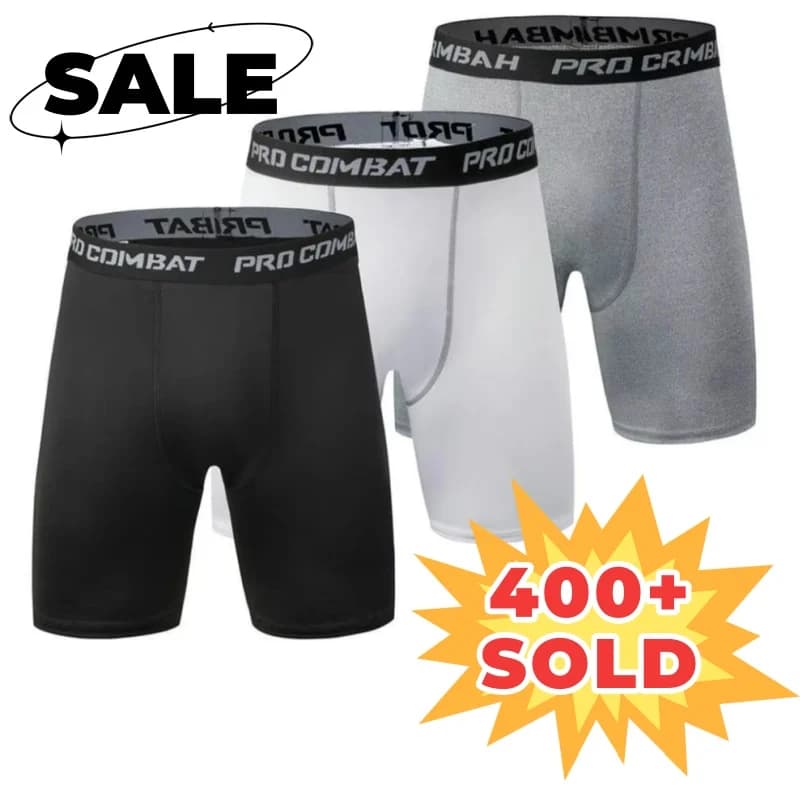 Sports Men Leggings Fitness Elastic Compression Tights Quick Drying Running Training Stretch Five Point Shorts Wholesale