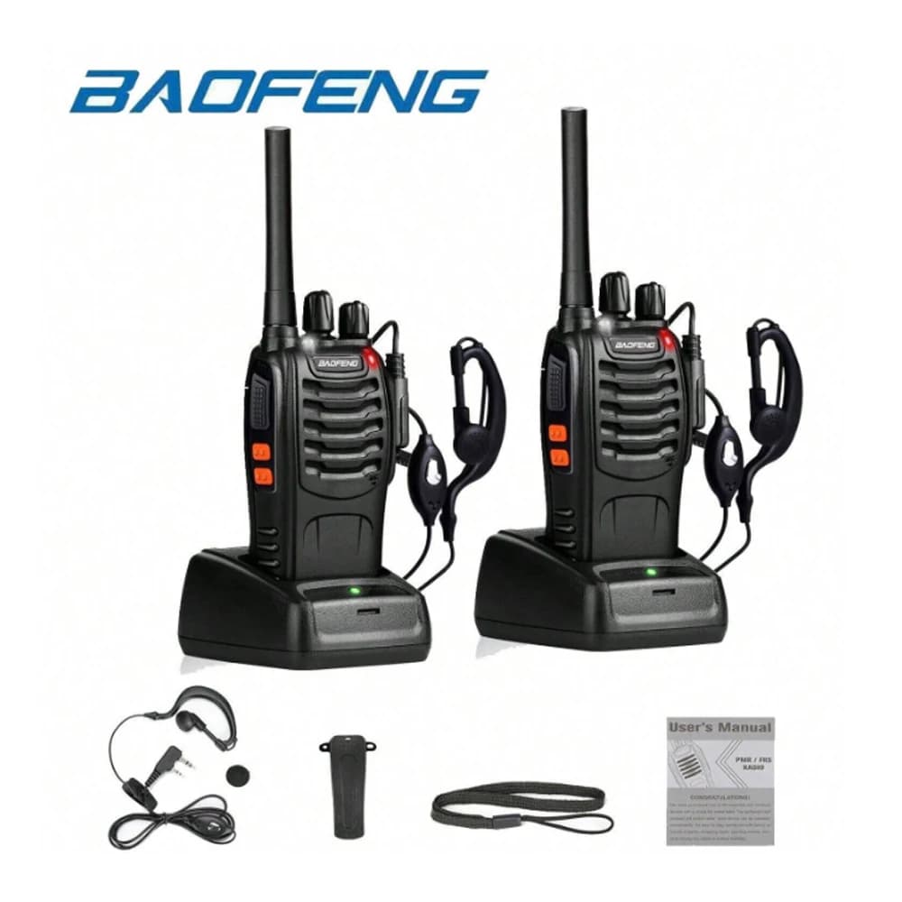 2pcs Baofeng BF-88E portable wireless Handheld walkie16CH UHF 446.00625-446.19375MHz 12.5KHz Channel Separation with USB Charger