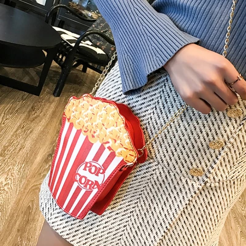 Ladies Mini Cute Hamburger Ice Cream Cone Purse French Fries Shape Crossbody Bag Women  Cupcake Chain Purse