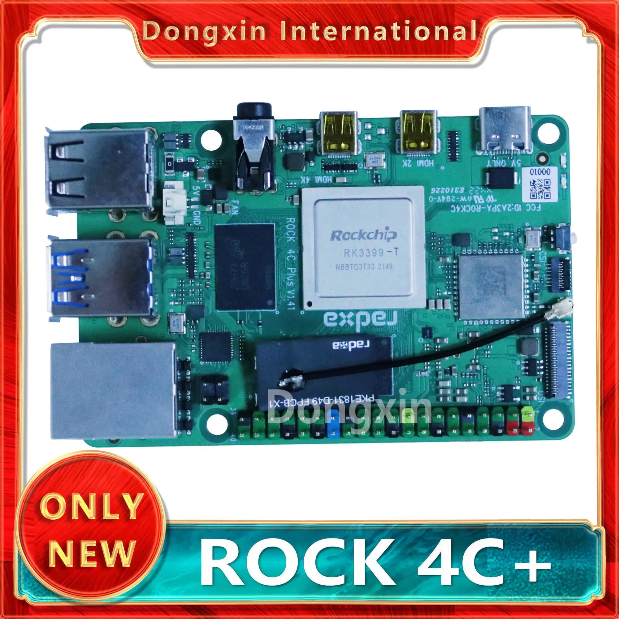 OKdo ROCK 4C+ 3 5 RADXA RK3399T Development Board  Six cores A72/A53 SBC