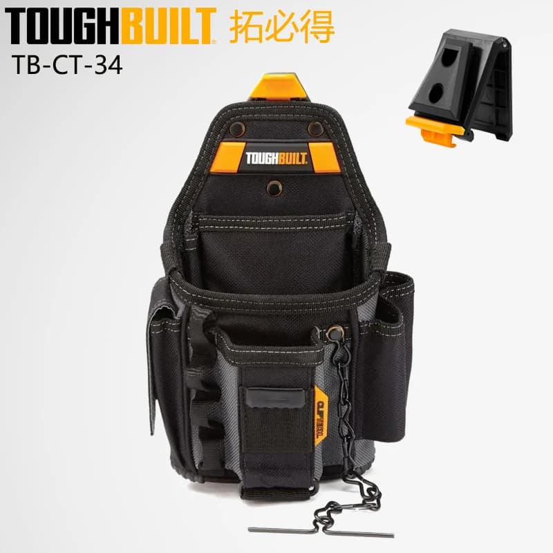 TOUGHBUILT TB-CT-34 Small Electrician Pouch Adjustable 13 Pockets With Rugged 6-Layer Construction Storage Toolkit