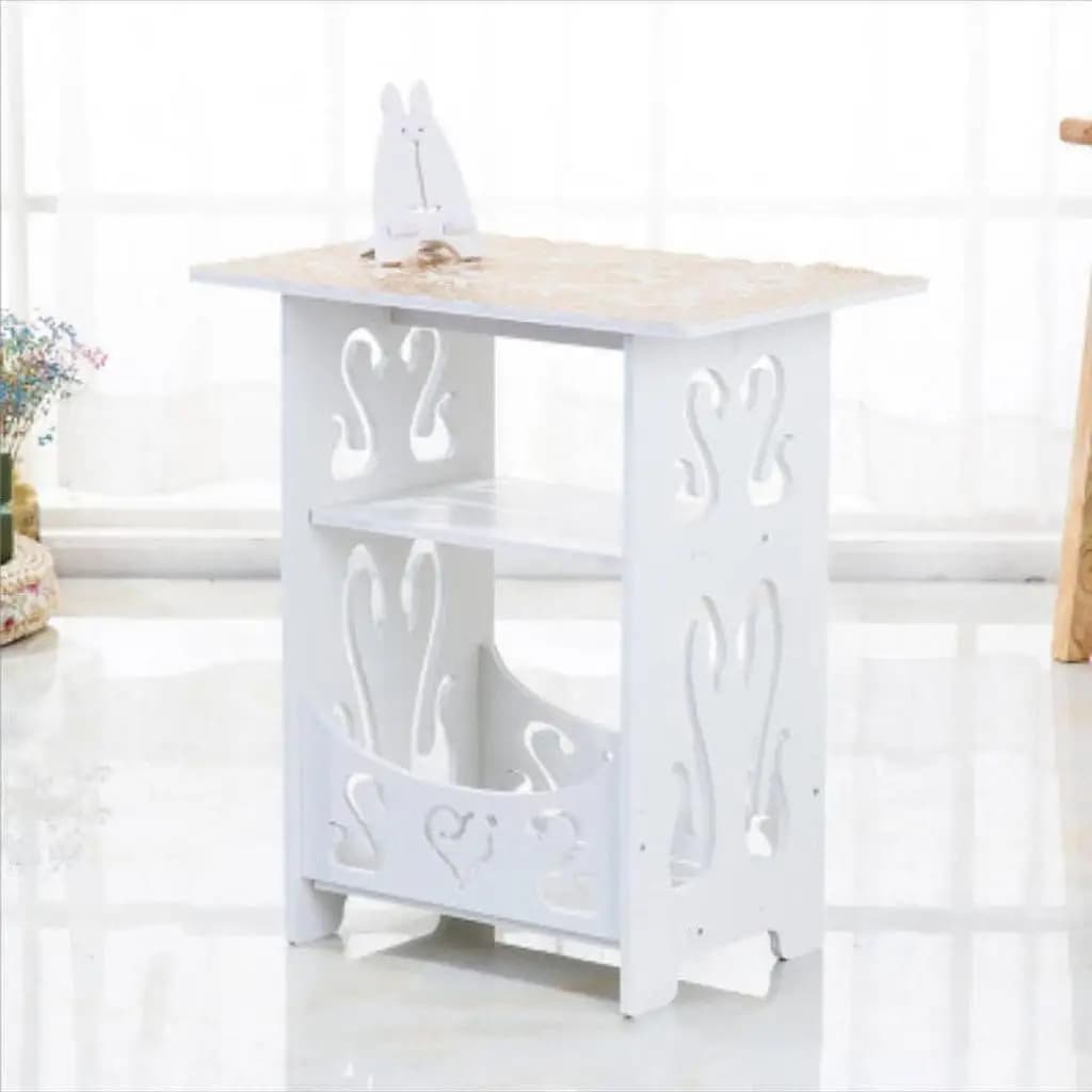 End Table, Small Bedside Table with Storage, Modern Nightstand, Side Table, for Living Room, Bedroom, White