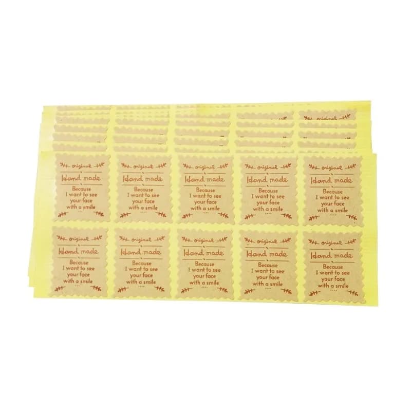 100Pcs/lot Original Handmade Sticker Vintage Stickers Kraft Label Sticker DIY Hand Made For Gift Cake Baking Sealing Stickers