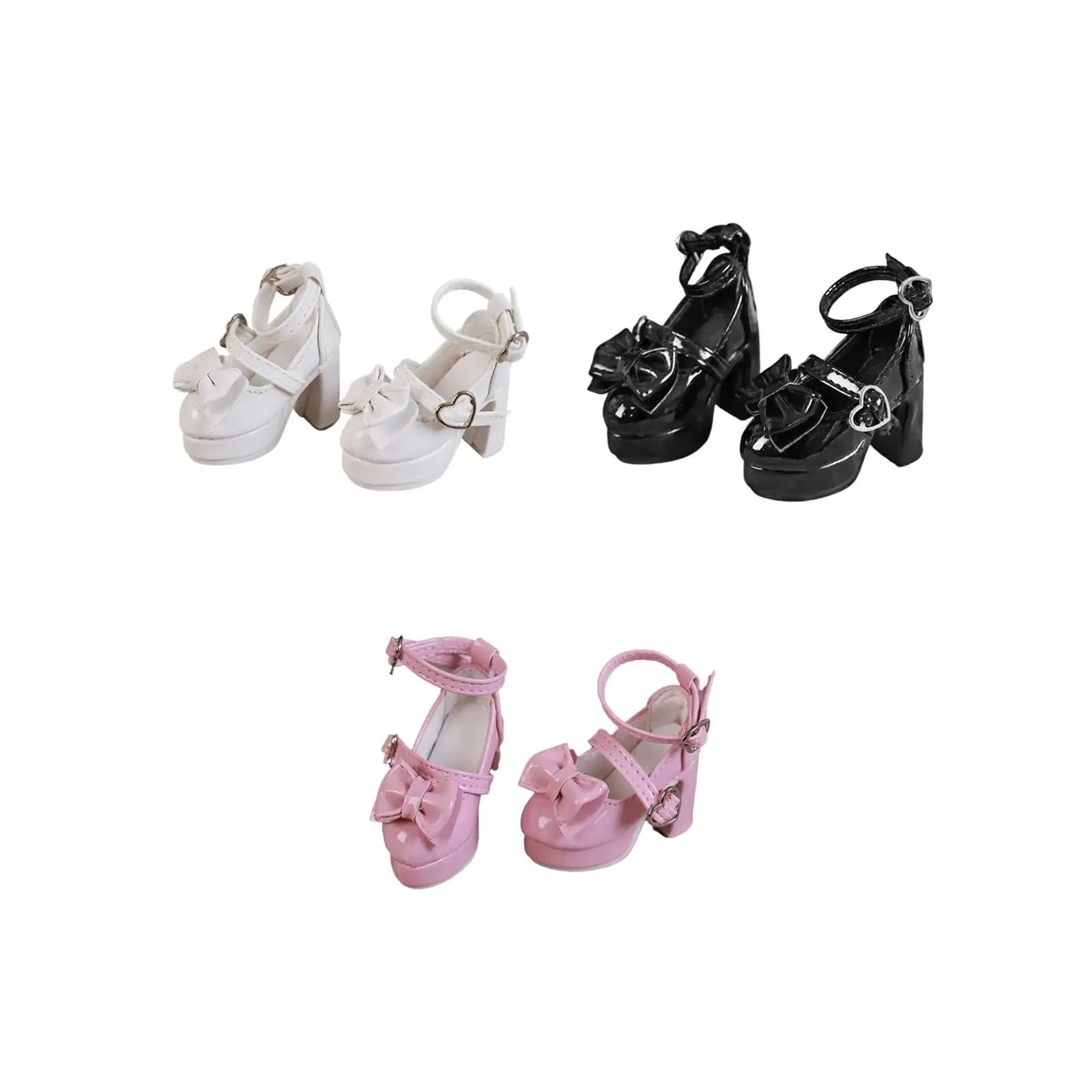 1/4 Scale Female Doll Shoes Sturdy Realistic Doll Accessories Heart Buckle Fashion with Cute Bow for Female Action Figure Mini