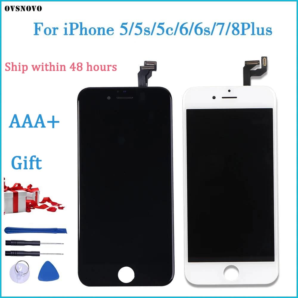 AAA+++ Quality For iPhone 5 5s 5c 6 7 LCD Display Touch Screen For 6s 7 8 Plus SE 100% Brand New LCD Digitizer tempered+Gifts