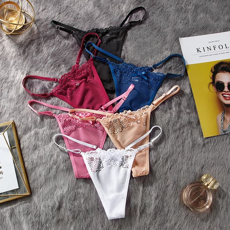 BANNIROU 1Pcs Lace G-string Women's Underwear Sexy Bow Transparent Low-Rise Panties Woman Intimates Female Thongs Lingerie