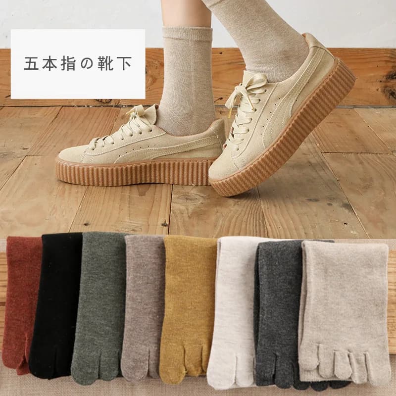 Women Five Finger 100 Cotton Toe Socks Ladies Casual Comfortable Warm  Meias Solid Color White Black Short Sock Girls Gift Mujer