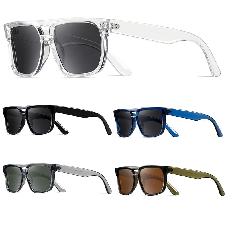 AIMISUV Luxury Brand Square Sunglasses for Men Fashion Trend Curved Sunglasses Male Double Beam Design Shades UV Protection