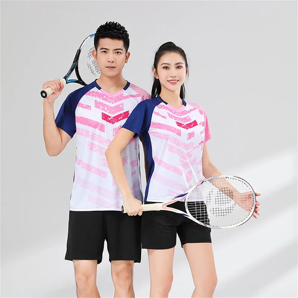 Short Sleeve Badminton Set For Adult And Kids Quick Drying Shuttlecock Top Shirt And Skirt Team Uniform Tennis Training Suits