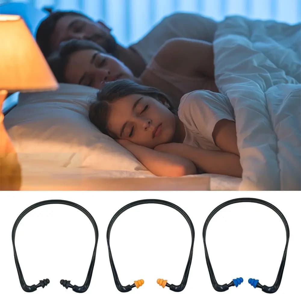 Soft Silicone Head-mounted Earplugs Blue Black Orange Protector Anti-Noise Earmuff Sleeping Working Noise Reduction Ear Plugs
