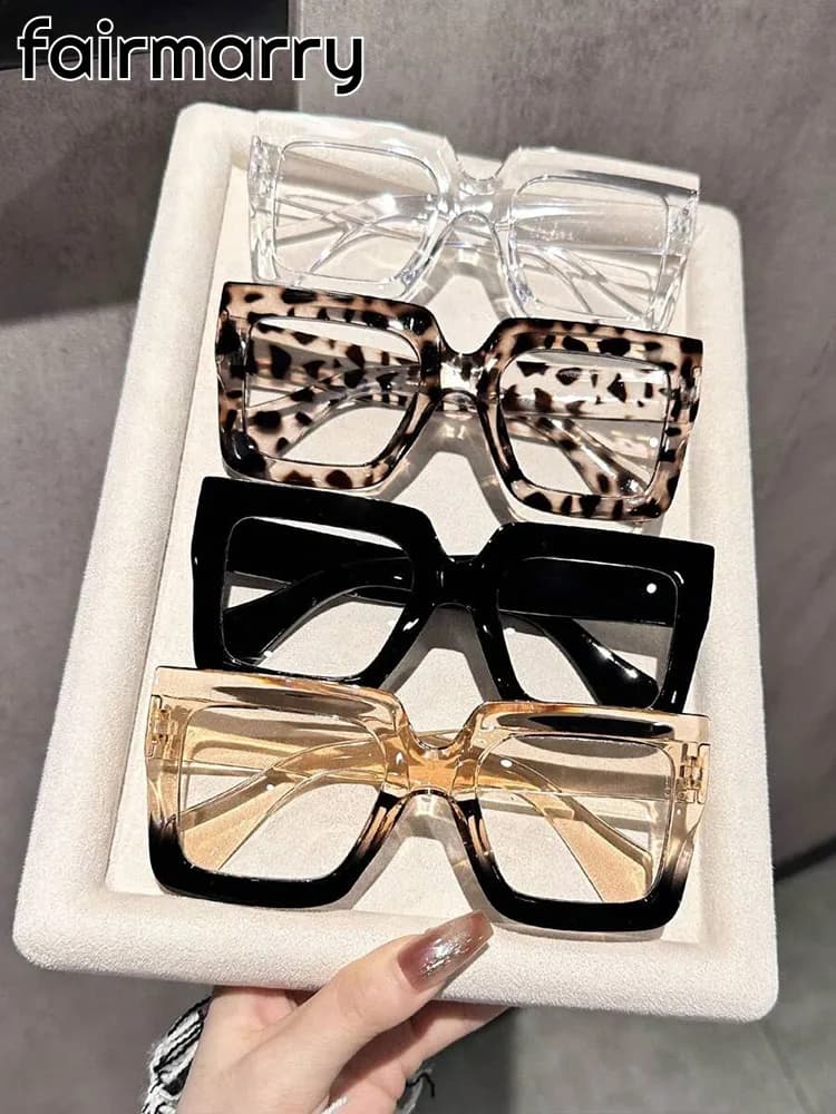 2/3/4PCS Fashion Classic Square Clear Glasses For Trendy Women Daily Life Cool Men Reading Clothing Accessories.