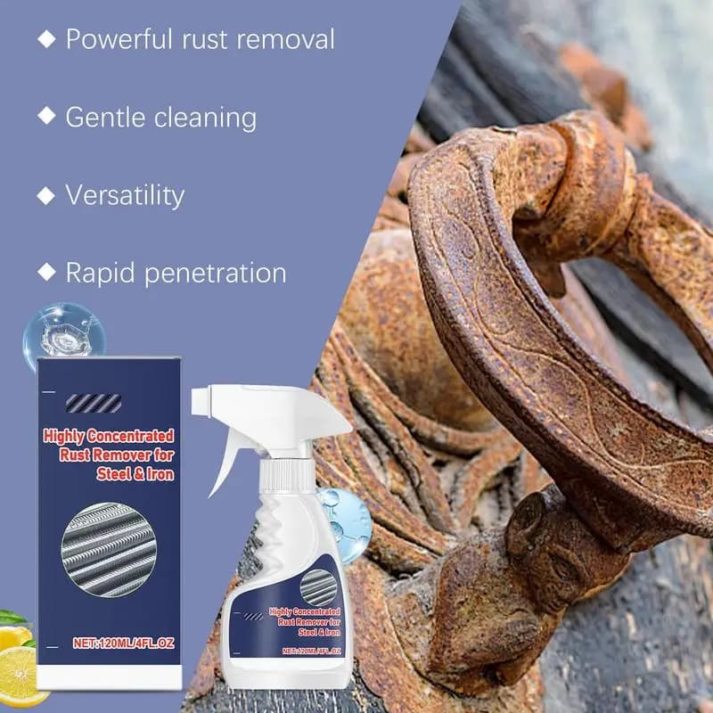 Rust Remover Spray Powerful Rust Converter For Metal Rust Dissolver Multipurpose Metal Cleaner Heavy Duty Rust Remover For Metal