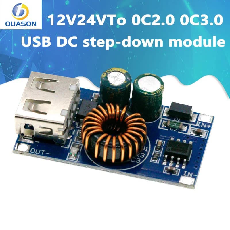 USB DC Step-Down Module 12V 24V To QC2.0 QC3.0 Fast Charge Mobile Phone Charging Board For Apple Huawei FCP Quick Charger