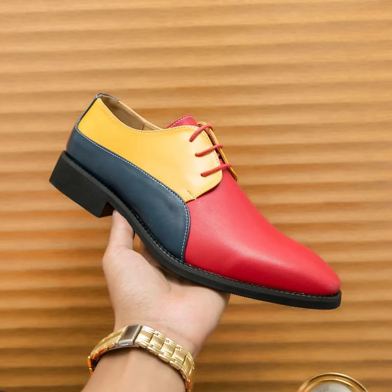 Colour Splicing together Men Shoes Oxford Male Wedding Party Formal Leather Shoes Dress Shoe Casual Men High Quality Social Shoe