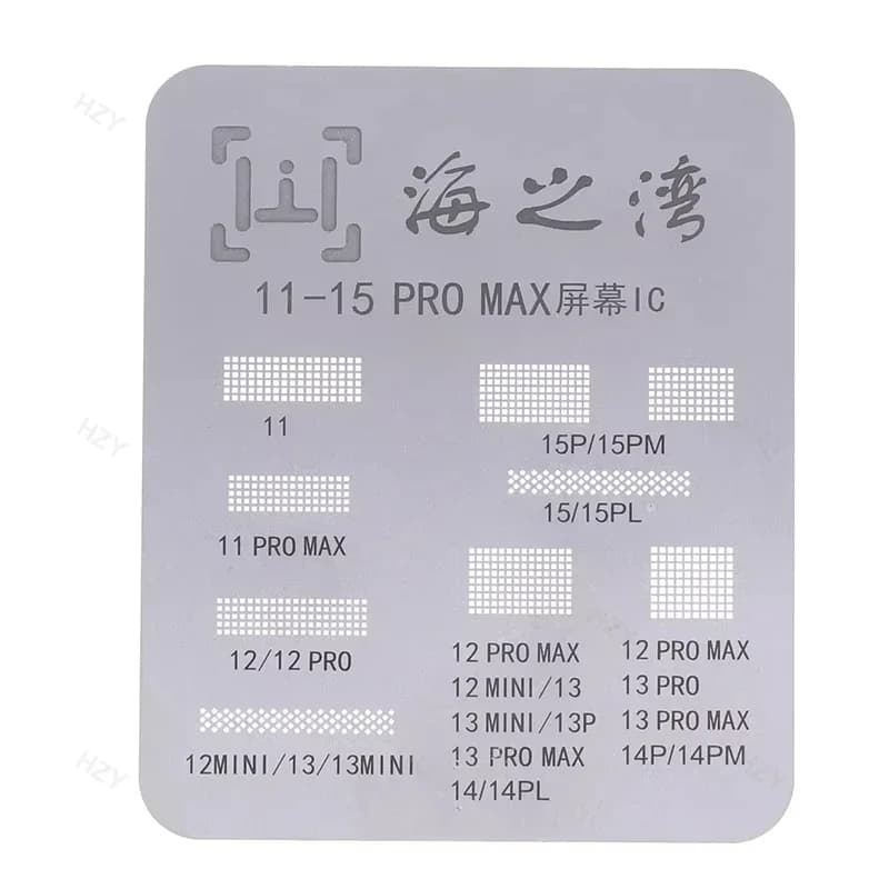 LCD Screen Display IC Protection BGA Reballing Stencils for iPhone 11 12 Pro 13 14 15 16 Pro Max Flex Screen Chip Steel Net