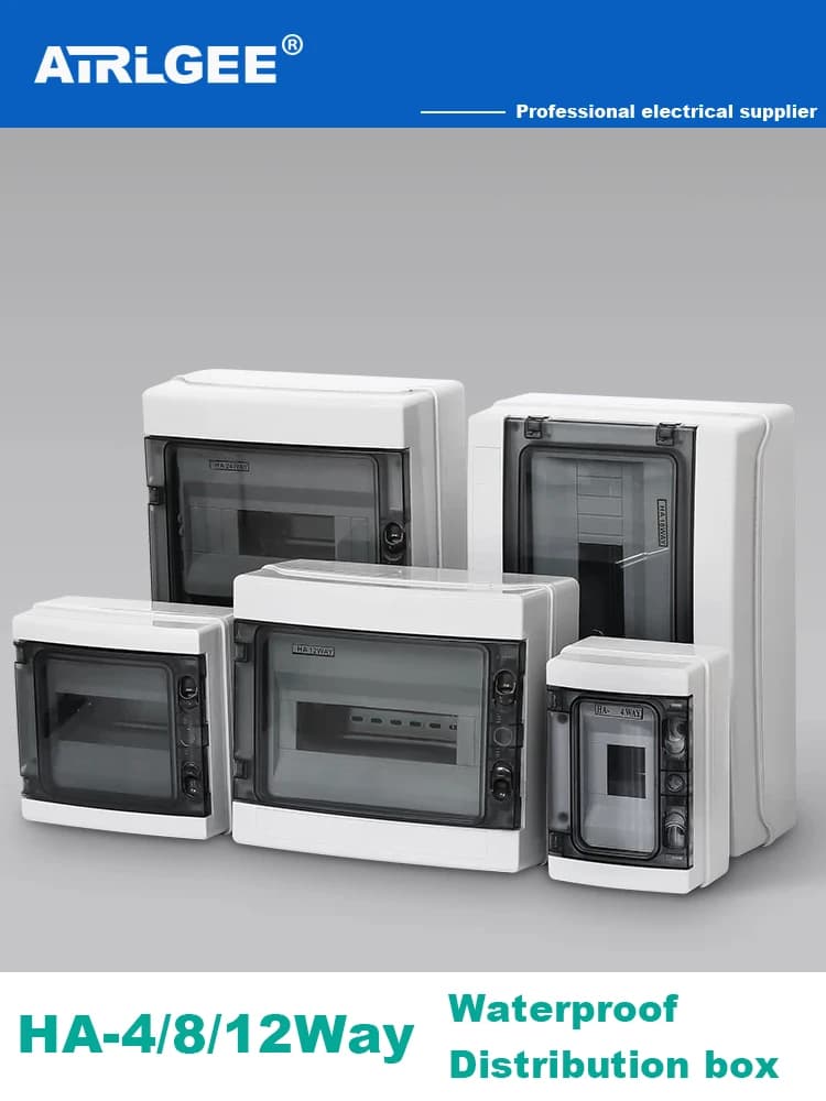 Sideways HA series 5/8/12Ways Household illumination Electrical Distribution Box MCB Waterproof Junction Wire Box ABS+PC Plastic