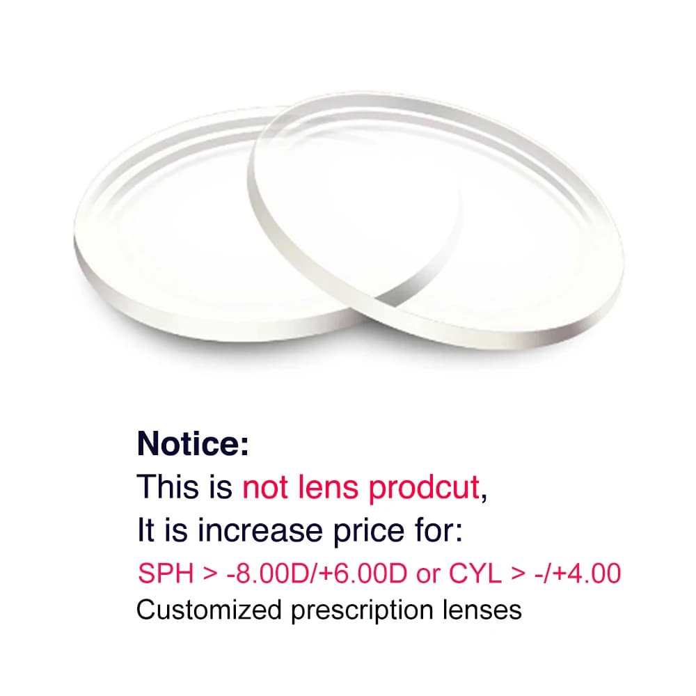 Your prescription SPH or CYL is over 800D or 400D, please pay the difference!