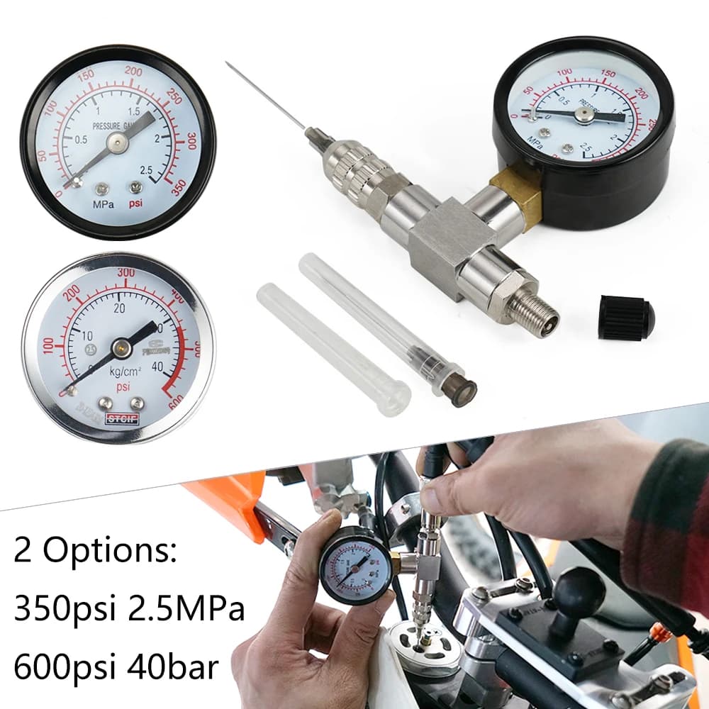 350psi/600psi ATV Suspension Shock Absorber Nitrogen Pressure Gauge Fill Tool for Polaris RZR Yamaha YZX Arctic Cat Snowmobile