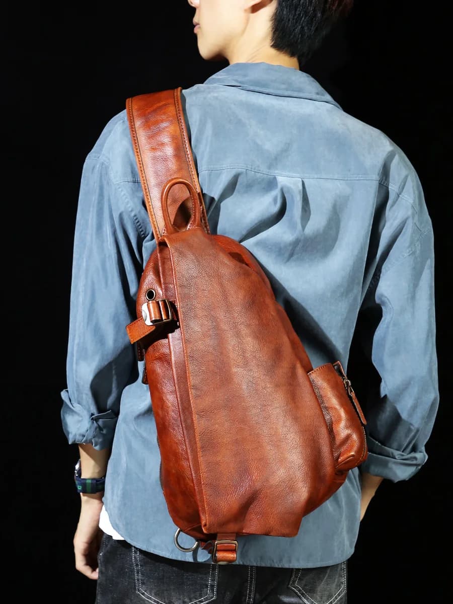 leisure outdoor casual high-quality genuine leather men's messenger bag organizer designer luxury real cowhide shoulder bag