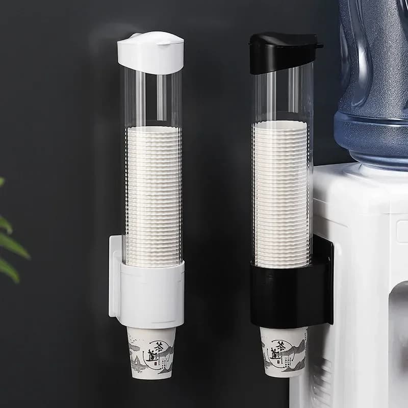 Disposable Paper Cups Dispenser Plastic Cup Holder For Water Dispenser Wall Mounted Automatic Cup Storage Rack Cups Container