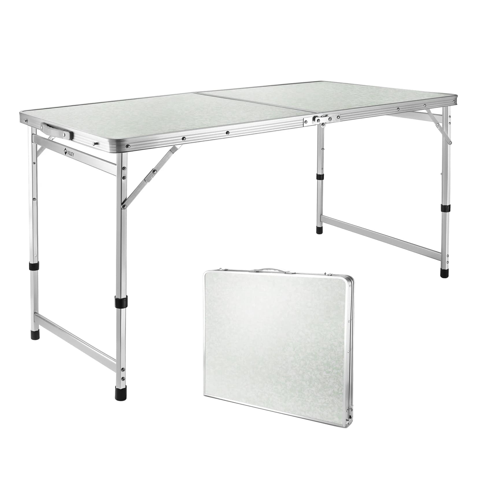 Portable Folding Table Height Adjusted Aluminum Alloy Foldable Desk Backpacking Outdoor Furniture for RV Garden Camping Picnic