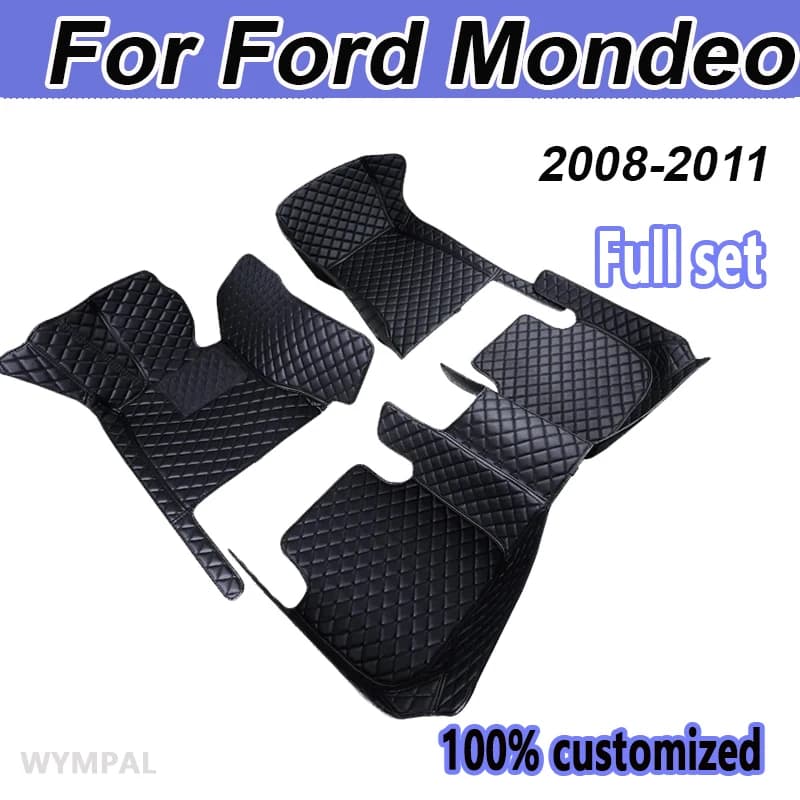 Custom Automotive Car Floor Mats For Ford Mondeo MK4 2008 2009 2010 2011 Auto Luxury Leather Men Women Car Mats Full Coverage