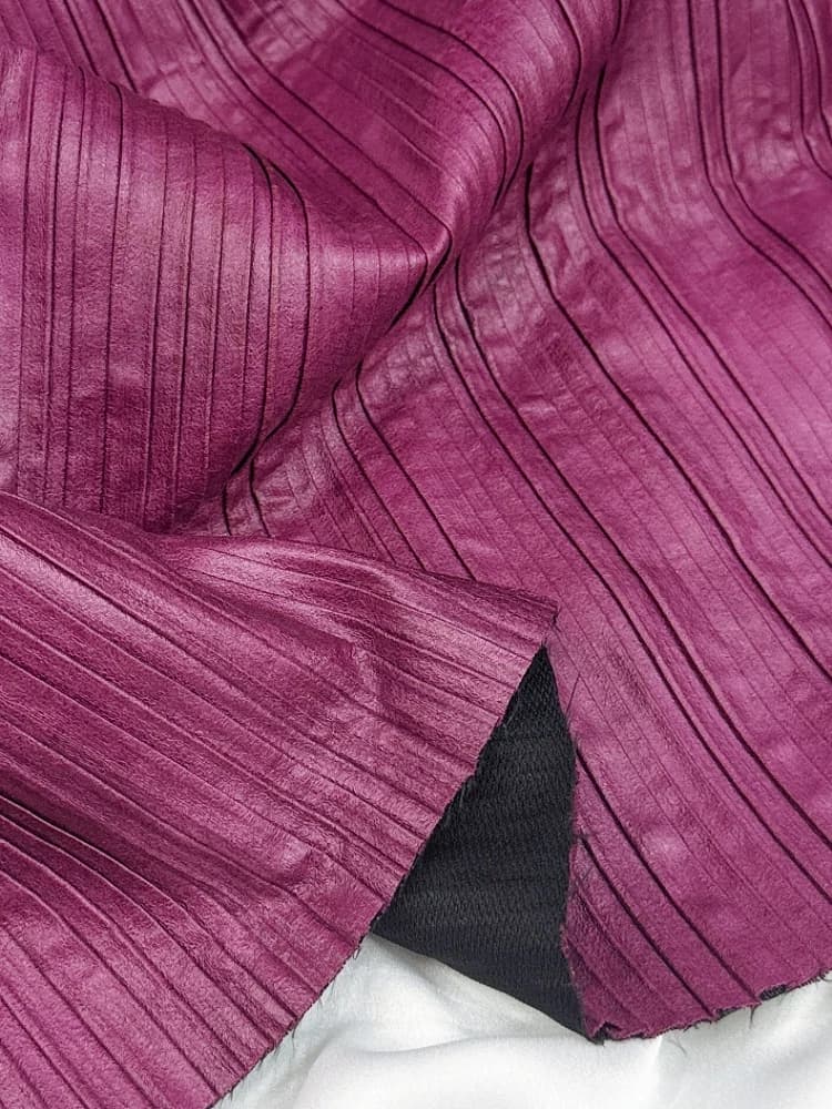 Niche Rose Red Double-Layer Pleated Texture Imitation Leather Fabric Catwalk Dress Stage Style Skirt