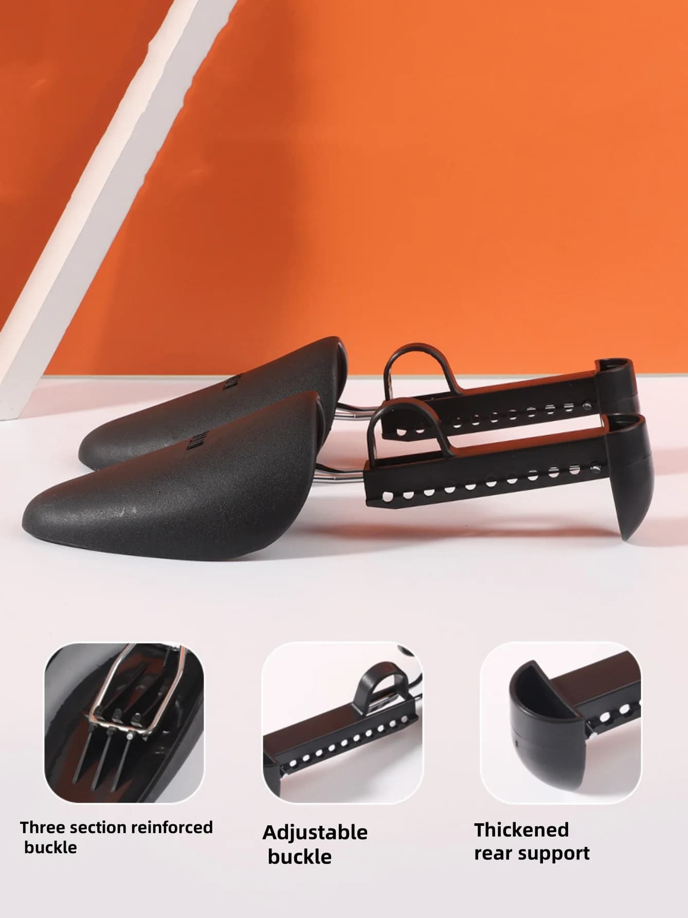 1 Pair Of Shoe Supports For Men Women Black Adjustable Wrinkle Resistant Plastic  Lasts Sports  Shaping Support Shoe Cover