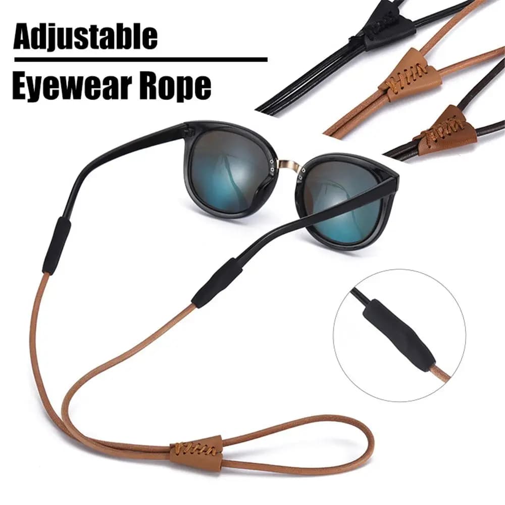 Adjustable Eyewear Rope Leather String Holder Sunglasses Chain Eyeglass Lanyard Anti Lost Glasses Strap Sports Accessories