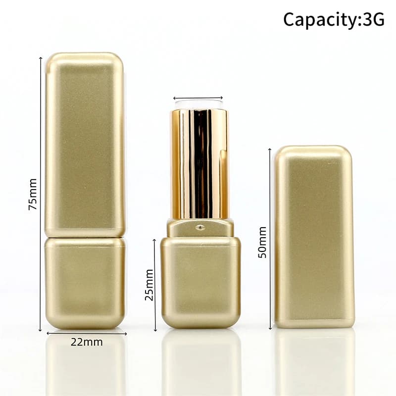 3.8g Asian Gold Empty Lipstick Tube Refillable Lipstick Bottle DIY Lip Balm Container Lip Stick Lip Balm Sample Tubes Vials