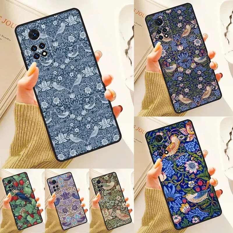 William Morris Strawberry Thief Case For Samsung Galaxy S24 Plus S23 S20 S21FE Lite S22 Ultra Note 20 S8 S9 S10 Phone Coque