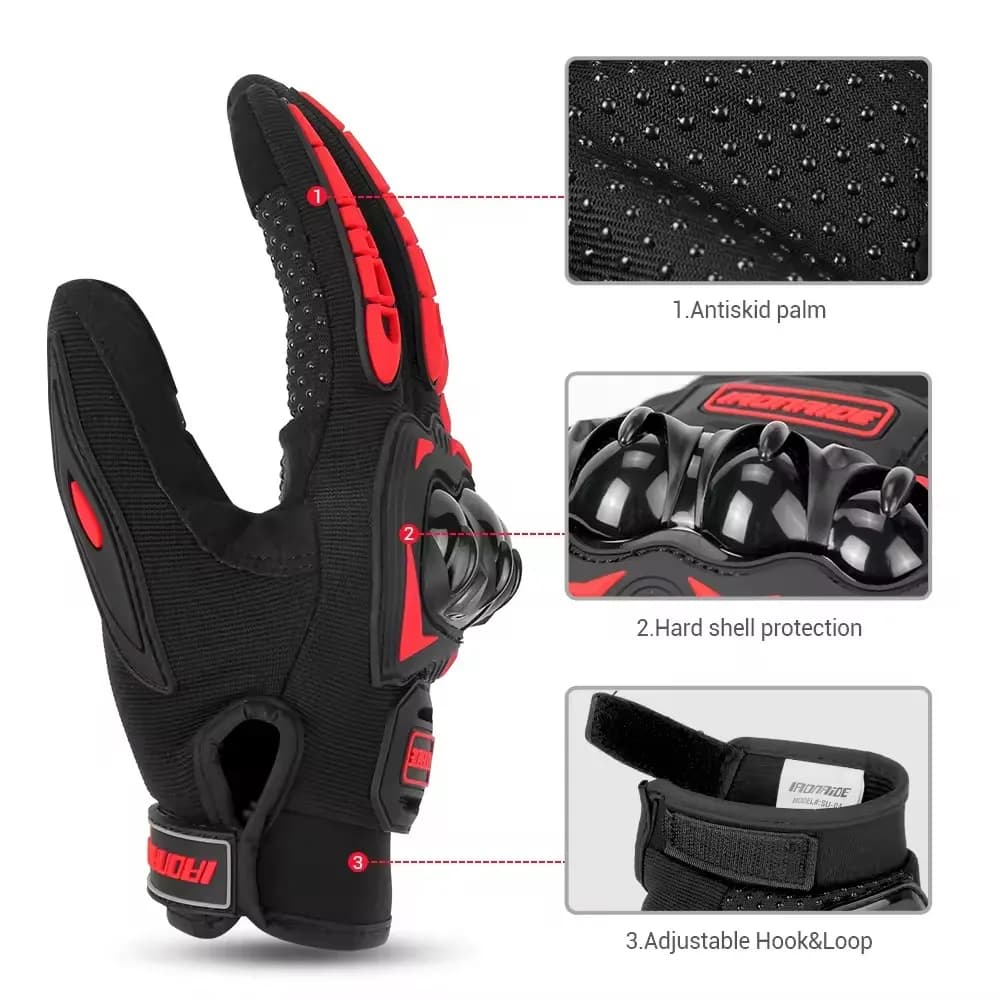 Breathable Motorcycle Gloves Men Women Full Finger Motorbike Touch Screen Compatible Mesh Racing Gloves for Motocross