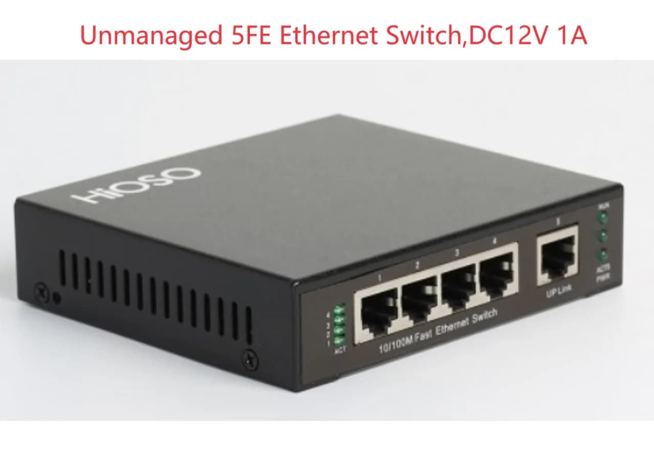 10 100M  5 ports Fast Ethernet Switch Metal Case Unmanaged DC12V